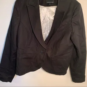 Cynthia Rowley Women's Size XL One Button Blazer Black‎ Lined Pockets Stretch thumbnail 4