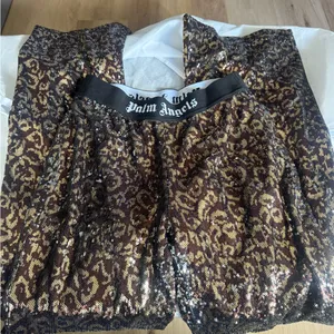 Palm Angels Glittering Sequin Crop Top - Black and Gold thumbnail 10