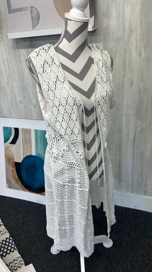 White Stag Crochet Vest thumbnail 1
