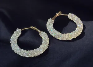 Sparkly AB wrapped hoop earrings Multiple thumbnail 1