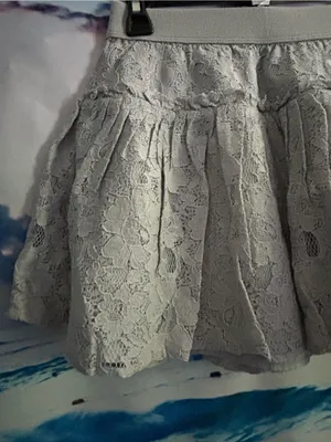 Aeropostale Womens Lace Tiered Mini Skirt Light Gray SM NWT thumbnail 6