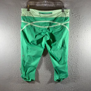 1621 | Lululemon Turbo‎ Run Crop Athletic Running Leggings Green Womens 10 thumbnail 2