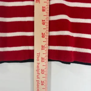 Cabi Oversized Pullover Sweater Picnic Red White Black Striped Pocket Size Small thumbnail 6