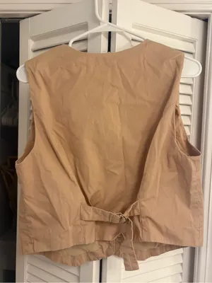Abercrombie & Fitch Tailored Vest Set Top Cream Size Large thumbnail 5