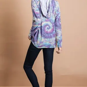 BiBi Brushed Circular Tie Dye Print‎ Terry Hoodie thumbnail 10