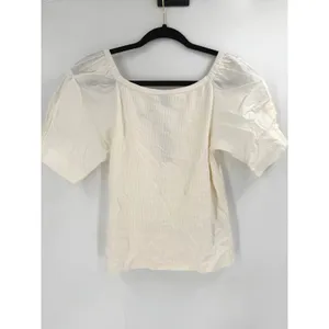 NWT J.Crew Puff Sleeve Top Womens M Ivory Ribbed‎ Cotton Poplin CA852 Coquette thumbnail 3