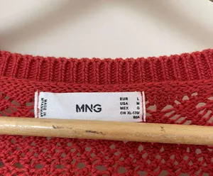MNG  Openwork Crochet Fringe Boho Knit  sweater thumbnail 5