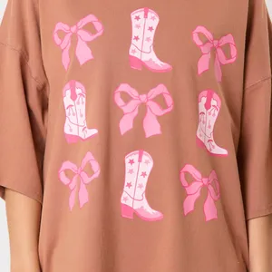 Peach Love California WASHED RIBBON & WESTERN BOOTS T-SHIRT DRESS NWOT Punch LOVE SIZE S thumbnail 7