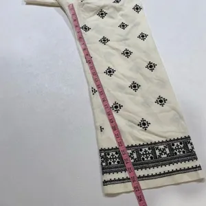 Zara Cream Embroidered Wide Leg Pants XS Boho Linen Blend thumbnail 5