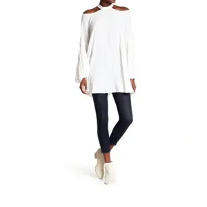 Free People NEW Drift Away Cold Shoulder Balloon Sleeves Tunic‎ Dress Small thumbnail 2