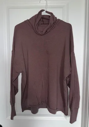 aerie Women's Mauve Cowl Neck Pullover Sweatshirt thumbnail 1