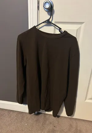 waffle knit brown long sleeve thumbnail 1