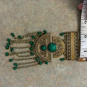 Like NEW Boho Oriental inspired jewelry piece faux jade festive necklace thumbnail 9