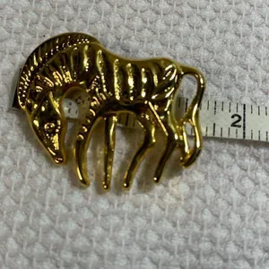 Vintage gold tone zebra brooch thumbnail 2