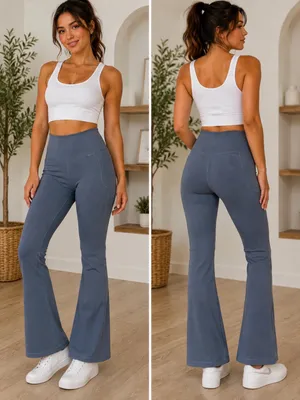 Under Armour Slate Blue Boot-Cut High-Waist Flare Leggings thumbnail 2