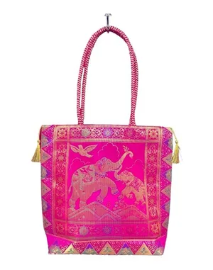 Nirvana Handicraft Silk Hand Bag/Shoulder/Tote Bag For Ladies/Girls thumbnail 1