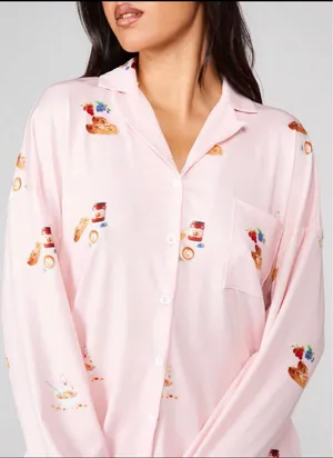 Missguided 🆕🎀Baby Pink “Brunch Club” Pajama Set thumbnail 1