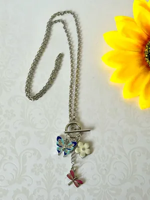 Butterfly Inspired Necklace (88) 🦋 Silver thumbnail 3