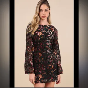 Lulus Charismatic Influence Black Burnout Velvet Cowl Back Mini Dress medium thumbnail 4