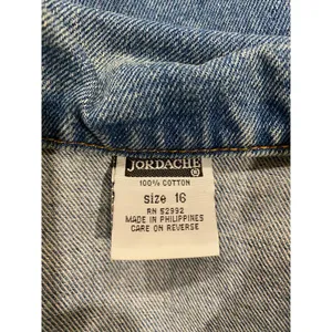 Vintage Jordache 100% Cotton Medium Wash Denim Jean Jacket Blue Women's Size 16 thumbnail 7