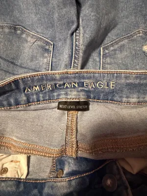 American Eagle Outfitters Distressed Flare Jeans - Light Blue thumbnail 3