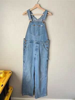 Wrangler Casey Jones Denim Western In Control Wide Leg Denim Overalls Size small thumbnail 4