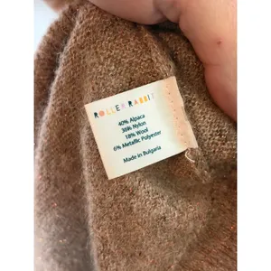 Roller Rabbit Lurex Shine Moxie Cardigan Alpaca mix in tan camel sz S thumbnail 4