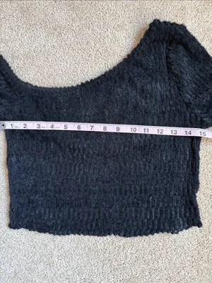 Hot Topic Social Collision Black Off The Shoulder Lightweight Textured Top. thumbnail 5