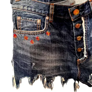 Free People Denim Butterfly Shorts Size 26‎ thumbnail 8