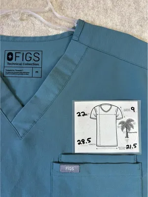 FIGS Technical Collection Teal Scrub Top FM1500 3-Pocket Mens Medium Fading thumbnail 4