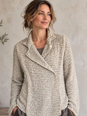 CAbi Estate Chenille Womens Blazer Sz M Lagenlook Artsy Knit 985 Quiet Luxury thumbnail 1