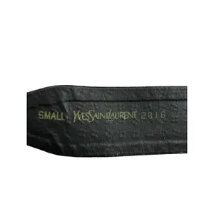 RARE VTG‎ Yves Saint Laurent Designer YSL Black Leather Studded Gem Belt 2816 Sm thumbnail 3