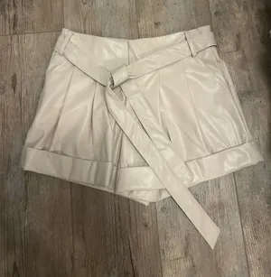 Leather Shorts Tan thumbnail 1