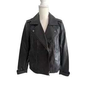 OLD NAVY Vegan Leather Black Jacket Size Medium thumbnail 4
