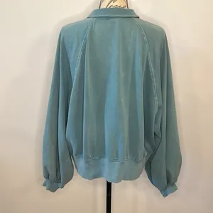 Peach Love California CA oversized weathered sweatshirt raglan balloon sleeves L thumbnail 3