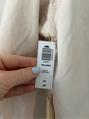 Aritzia Wilfred Free The Relaxed Shirt Button Down Birch NWT Small thumbnail 3