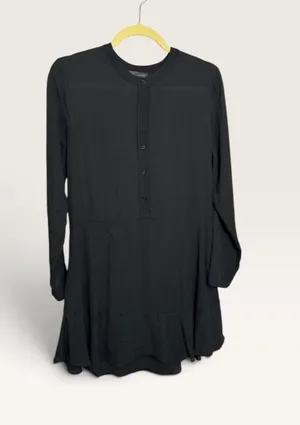 Aqua button down black midi swing dress size medium fairy grunge gothic witchy thumbnail 1