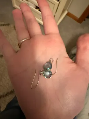 Blue jem silver earings thumbnail 2