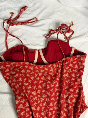 Pacsun Red Floral One-Piece Swimsuit thumbnail 4