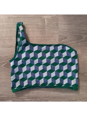 Free People Movement Free Throw One Shoulder Jacquard Sports Bra Bralette M/L thumbnail 2