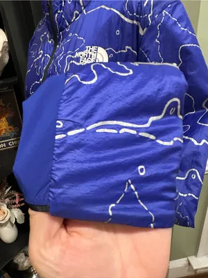 The North Face Blue & White Topographic Map Windbreaker – Size Large thumbnail 4