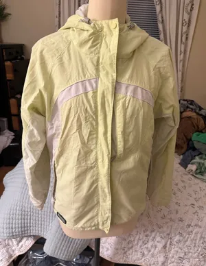 Columbia Windbreaker Jacket in Pale Yellow/Mint Green thumbnail 1