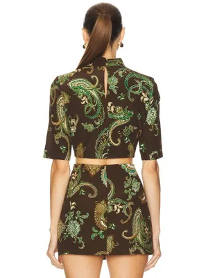 Hemant & Nandita Boxy Top Dark Brown Womens Size XS thumbnail 3