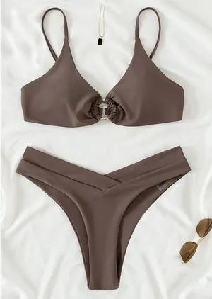 SheIn Brown Bikini Set thumbnail 1