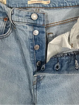 Levi's Wedgie Straight Leg Classic Blue Jeans Button Fly WOMEN’S SIZE 26 Waist thumbnail 4