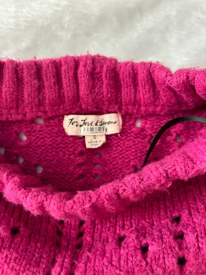 For Love & Lemons Brooke Pointelle Sweater in Juice thumbnail 3