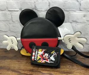 Disney Store New Mickey Mouse Ears, Feet & Hands Backpack Crossbody Bag W Wallet thumbnail 1
