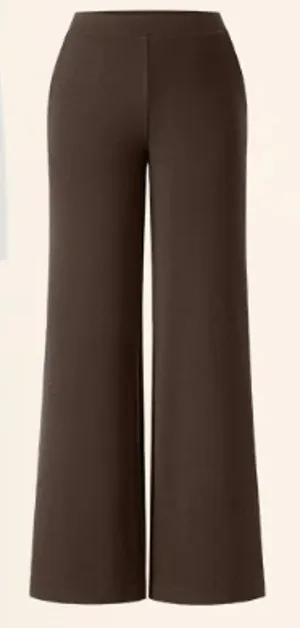 OGL Pants Lyocell Wool Mid Rise Wide Leg Pull-on Pockets Brown Size Medium NEW thumbnail 1