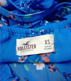 Hollister Y2K Blue Boho Floral Ruffle Cami Babydoll Tank Top thumbnail 9