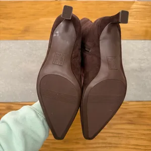 Naturalizer Deesha Chocolate Brown Suede Wide Calf Boots Size 7.5W-XW thumbnail 6